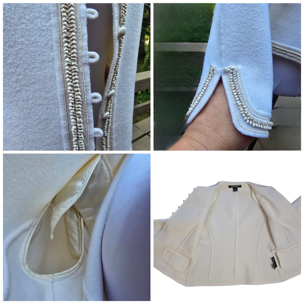 Ellen Tracy Petite Cream Ivory Wool Angora Blazer Jacket Size 6P Vintage - Picture 5 of 10